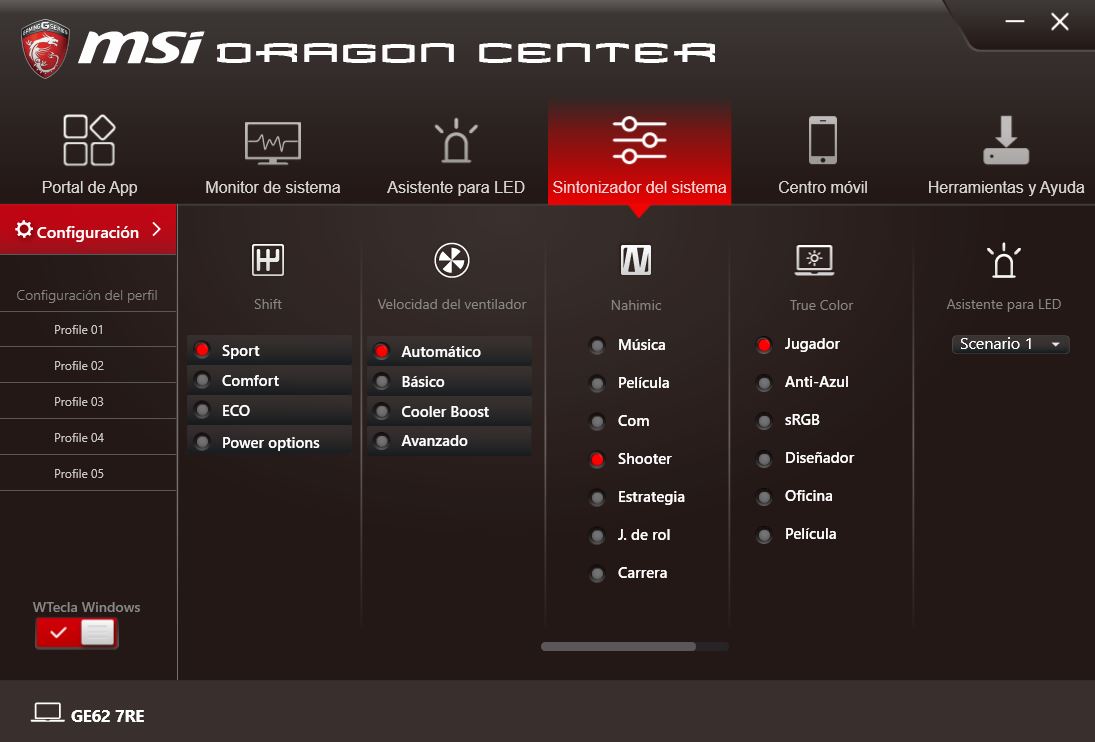 MSI DRAGON CENTER GE62 7RE 4