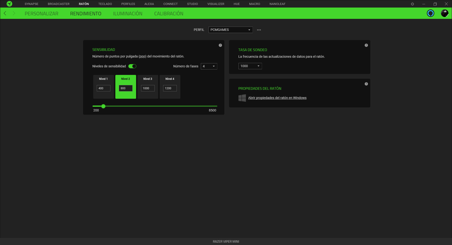 Razer Viper Mini Análisis Razer Synapse 3 2