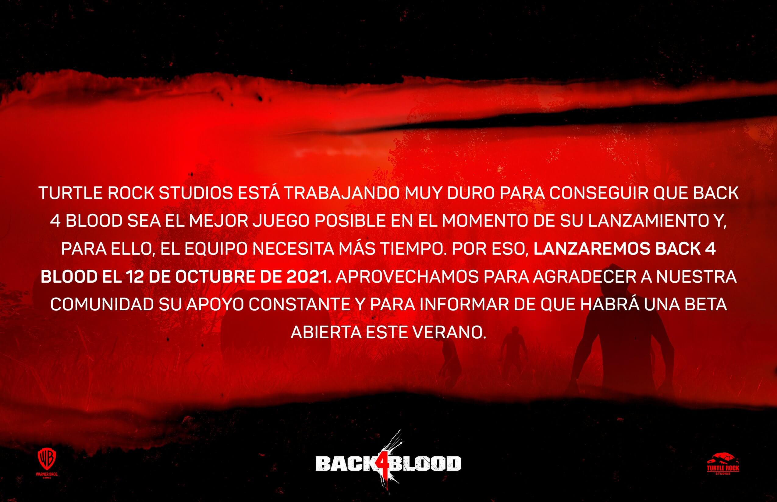 Back 4 Blood Cambio de fecha