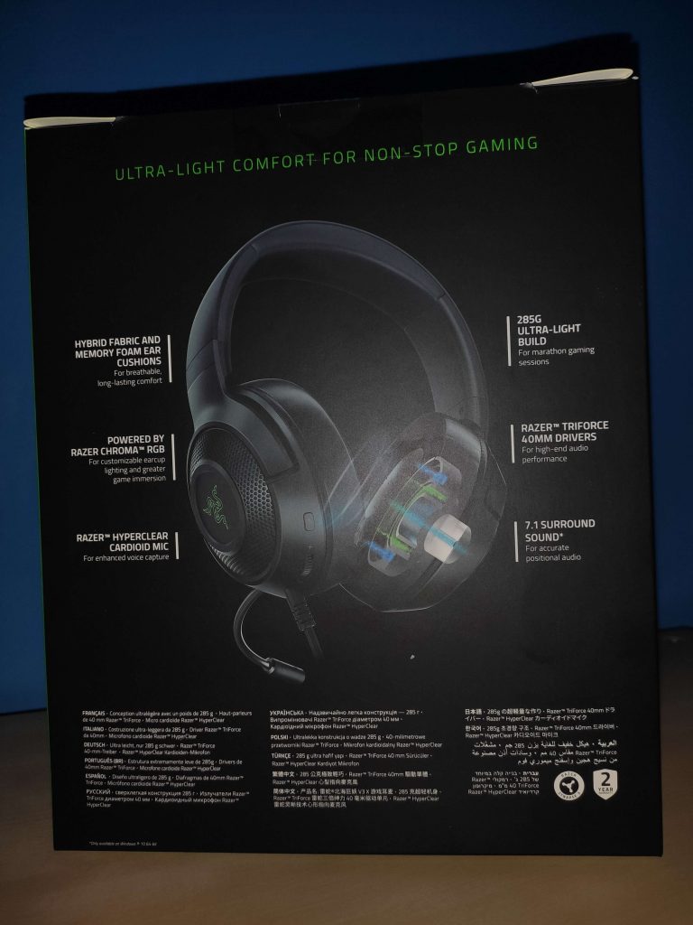 Razer Kraken V3 X Analisis Caja 2