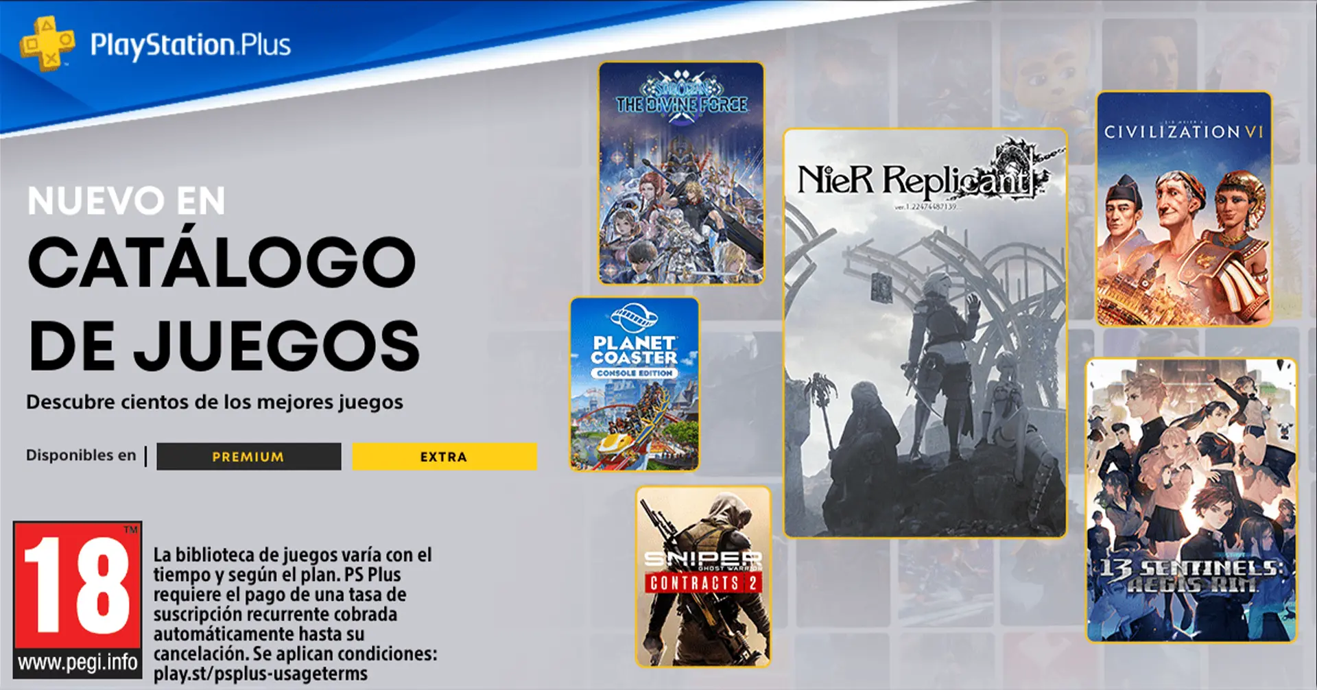 PlayStation Plus Extra y Premium Septiembre 2023